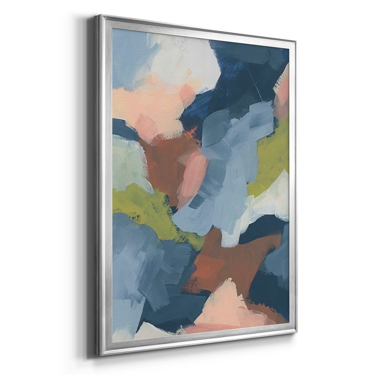 Soft Indigo Atmosphere II - Modern Framed Canvas Print