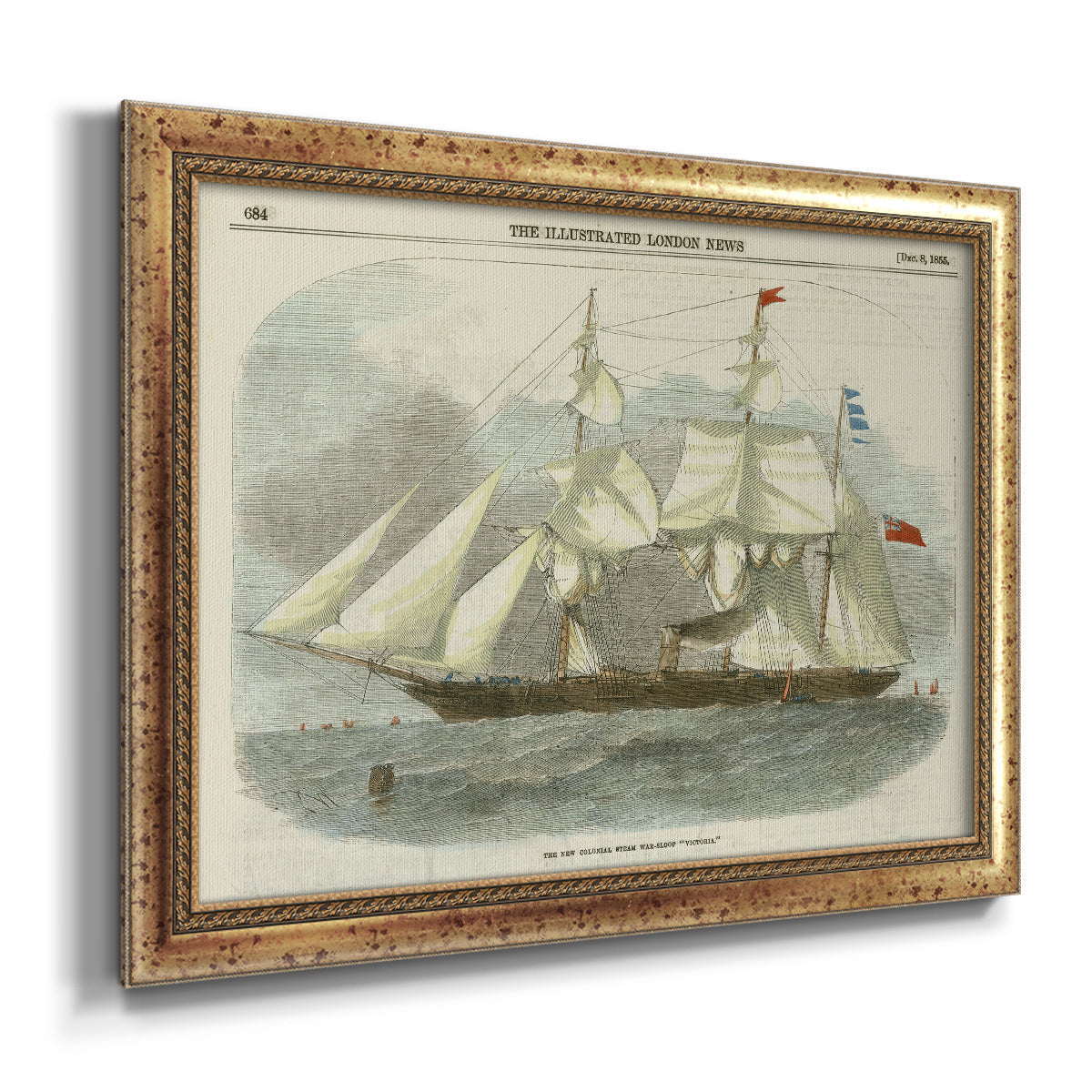 Antique Clipper Ship III Premium Framed Canvas- Ready to Hang