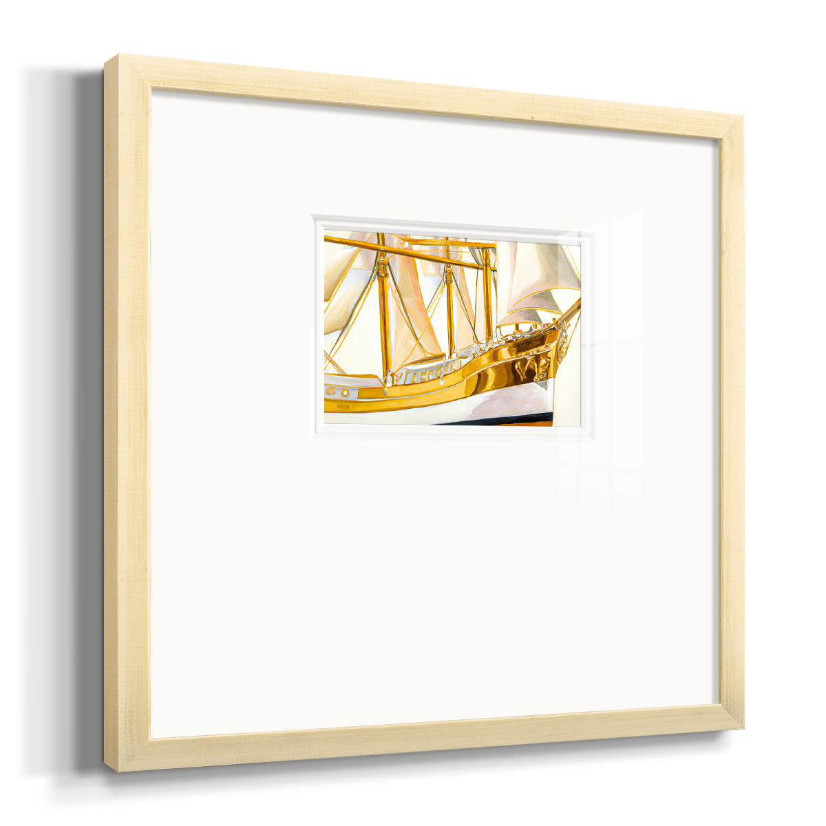 Gold Ship II Premium Framed Print Double Matboard