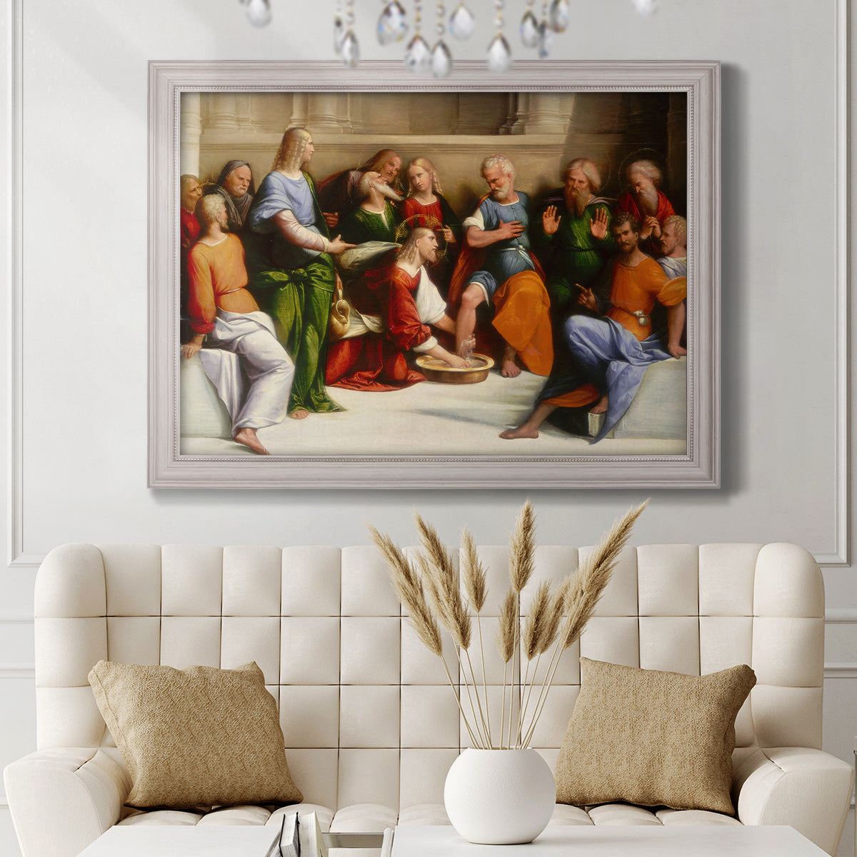 Christ Washing the Disciples' Feet - Ornate Framed Canvas Print