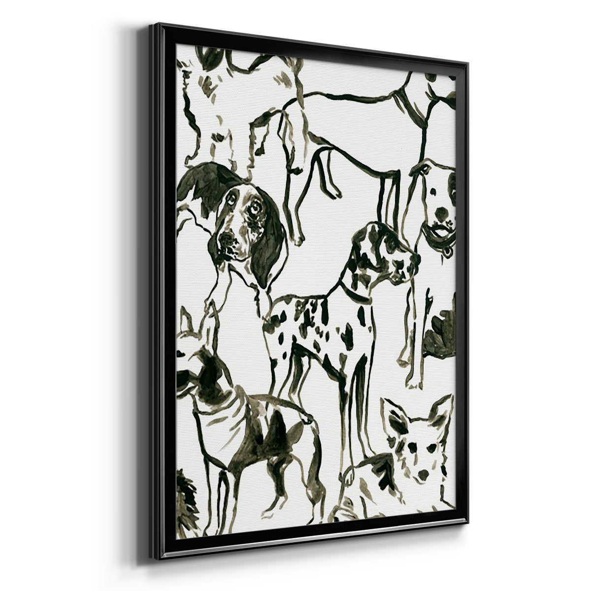 Canine Collage II - Modern Framed Canvas Print