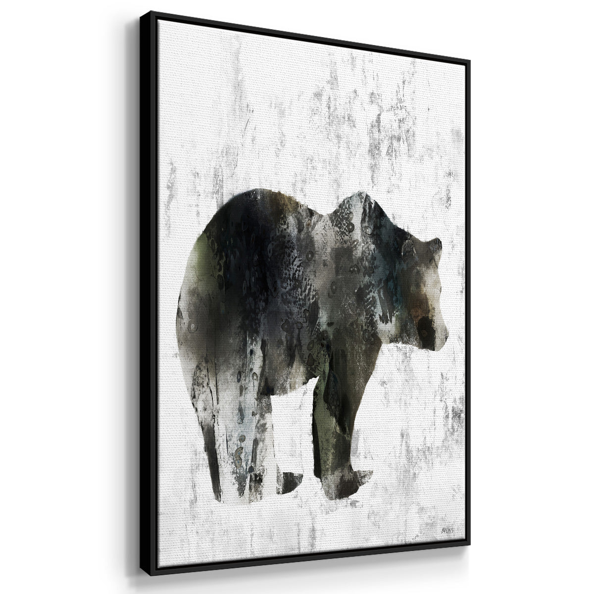 Bear Totem - Framed Premium Gallery Wrapped Canvas L Frame - Ready to Hang