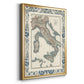 Bordered Map of Italy - Modern Framed Canvas Print