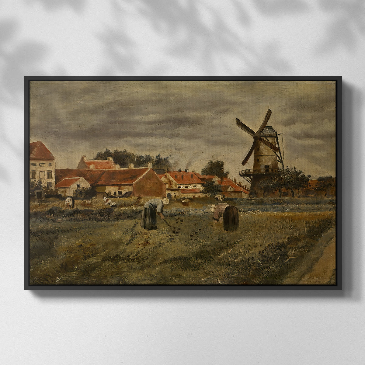 The Potato Harvest, c. 1875 - Floater Framed Canvas Print