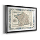 Bordered Map of France - Modern Framed Art Print