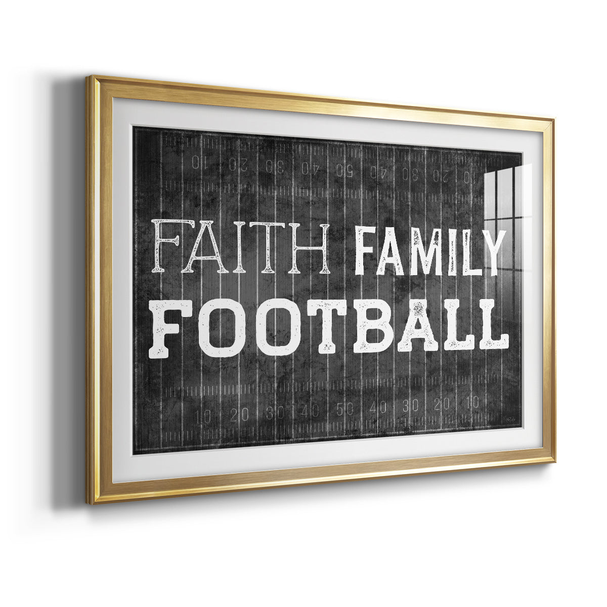 Faith Family Football Premium Framed Print - Ready to Hang