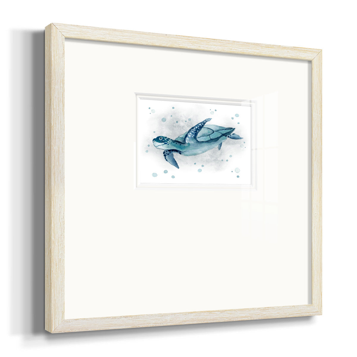 Blue Turtle II - Double Matboard Framed Print