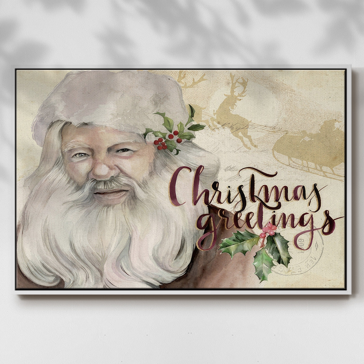 Christmas Greetings Collection A - Floater Framed Canvas Print