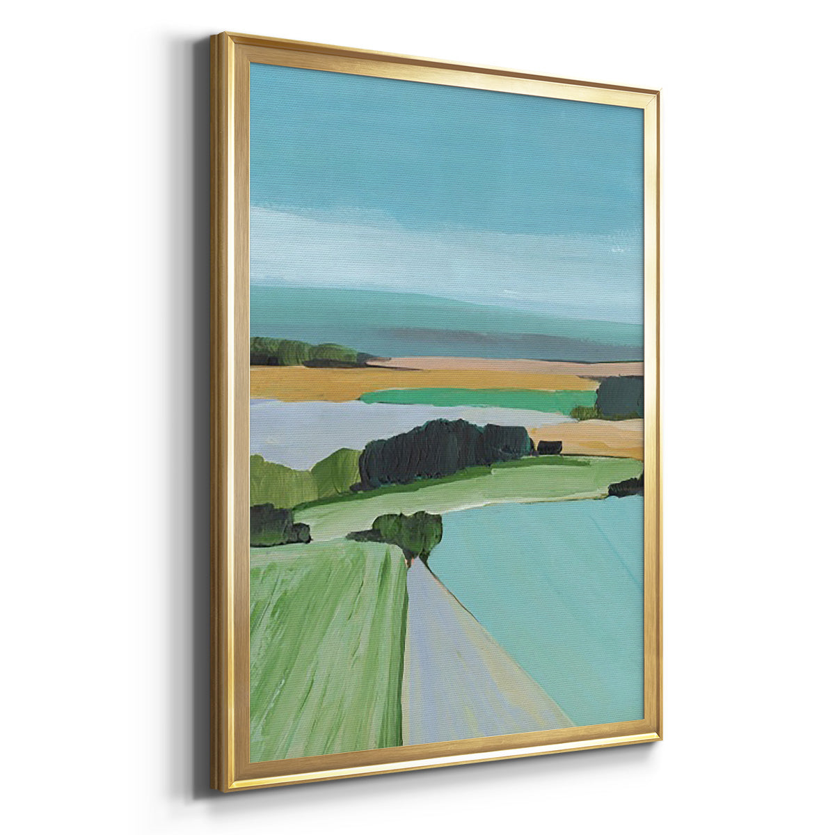 Bright Colored Countryside III - Modern Framed Canvas Print