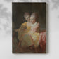 Canvas art print of a refined double portrait with delicate detail with a soft shadow on a white background.