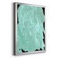 Teal Cascade II - Modern Framed Canvas Print