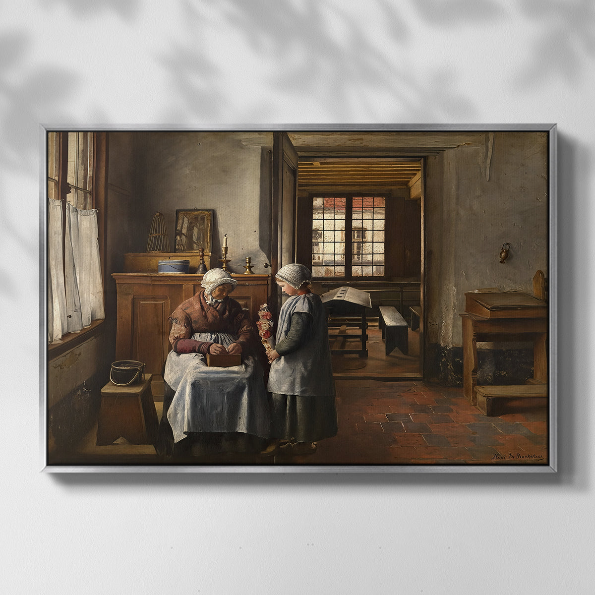 Grandmother's Feast, 1873 - Floater Framed Canvas Print