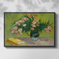Vase with Oleanders and Books, 1888 - Floater Framed Canvas Print