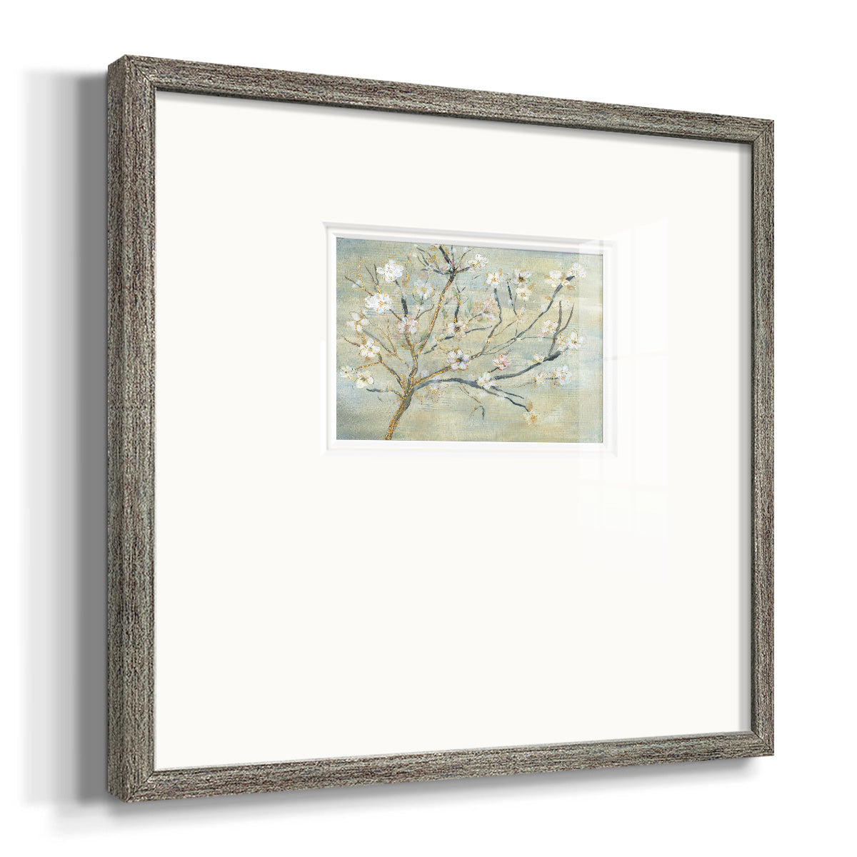 Blossoms & Spring Rain Premium Framed Print Double Matboard