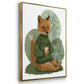 Hot Chocolate Bear - Framed Premium Gallery Wrapped Canvas L Frame 3 Piece Set - Ready to Hang