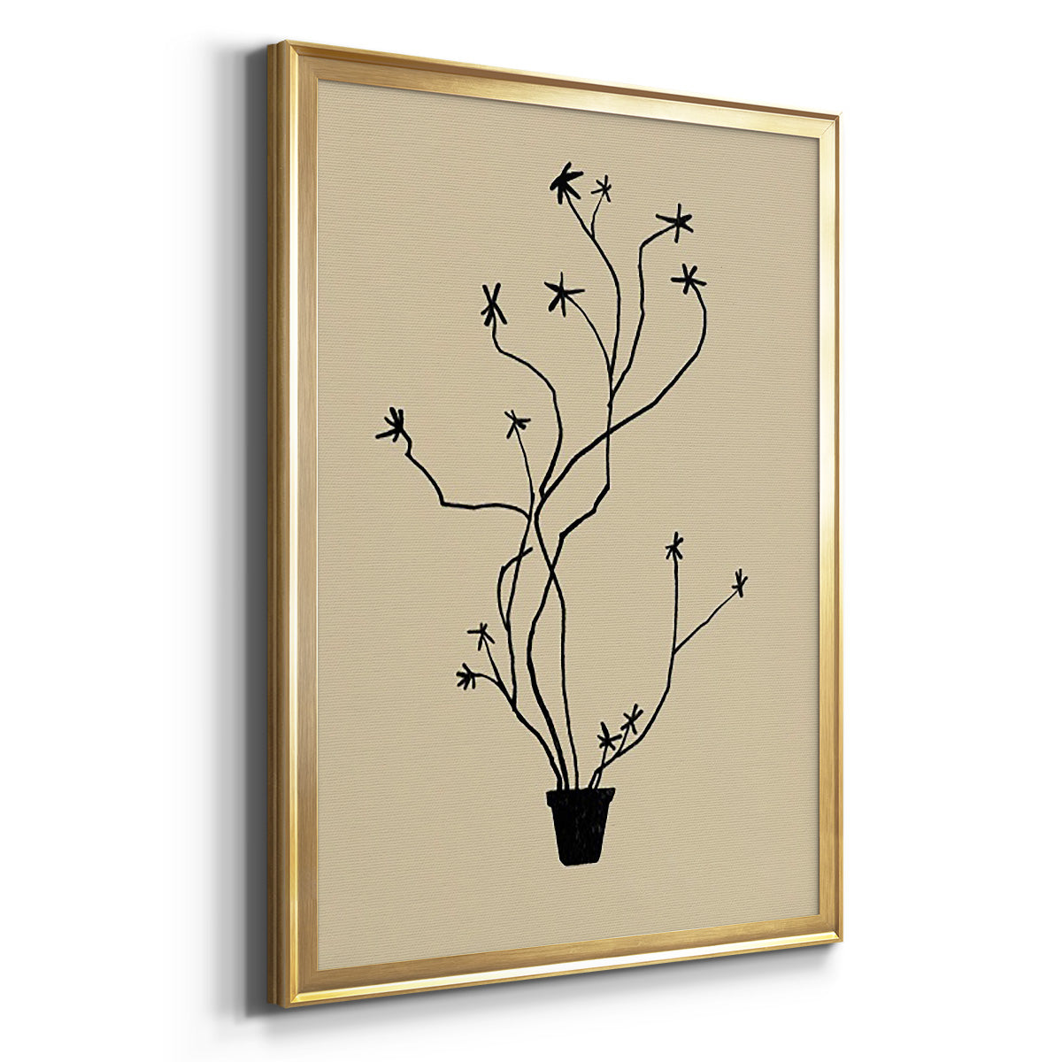 Spring Sprig Vase II - Modern Framed Canvas Print