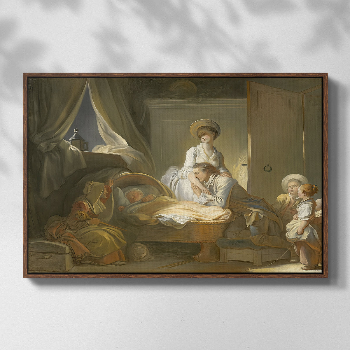 The Visit to the Nursery, c. 1775 - Floater Framed Canvas Print