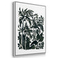 Ink Jungle I - Framed Premium Gallery Wrapped Canvas L Frame 3 Piece Set - Ready to Hang