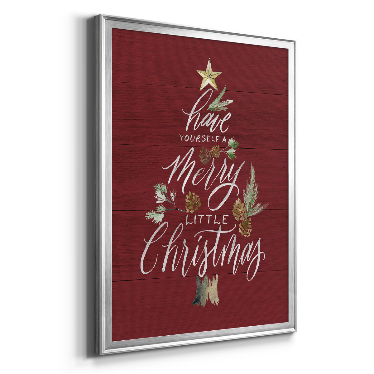 Merry Little Christmas - Modern Framed Canvas Print