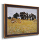 Impressionist rural harvest scene by John Singer Sargent printed on canvas in an ornate bronzed mahogany wood frame.