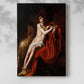 Canvas art print of a solitary figure seated in shadow with soft highlights with a soft shadow on a white background.
