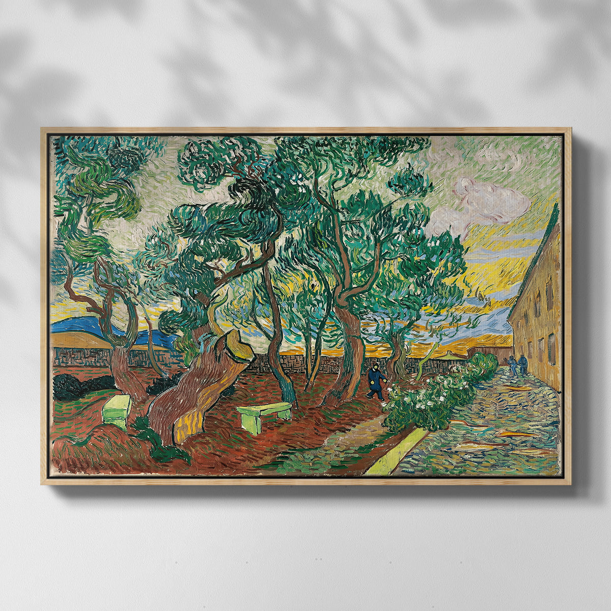 The Garden of Saint-Paul Hospital, 1889 - Floater Framed Canvas Print