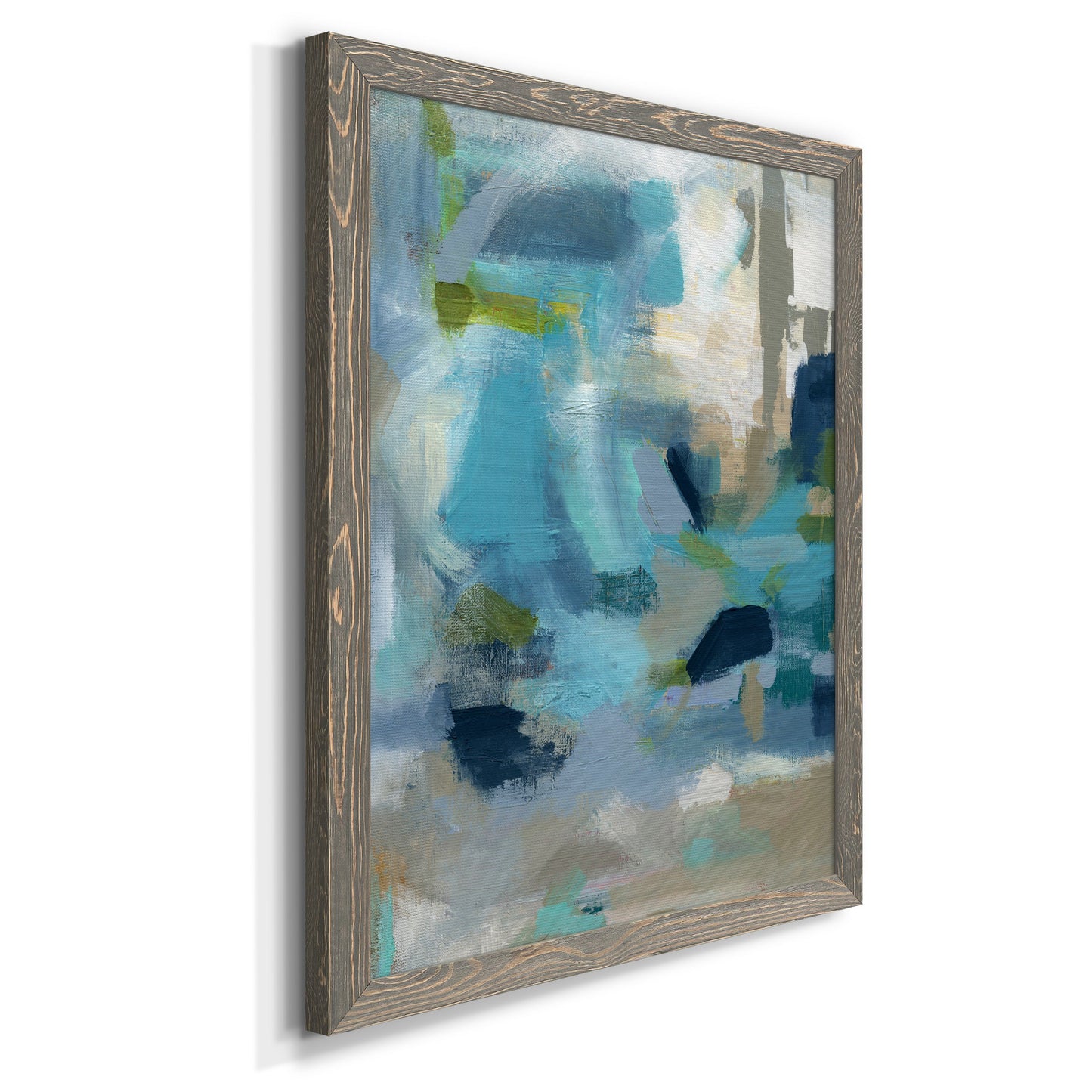 Circle the Beachfront - Barnwood Framed Canvas Print