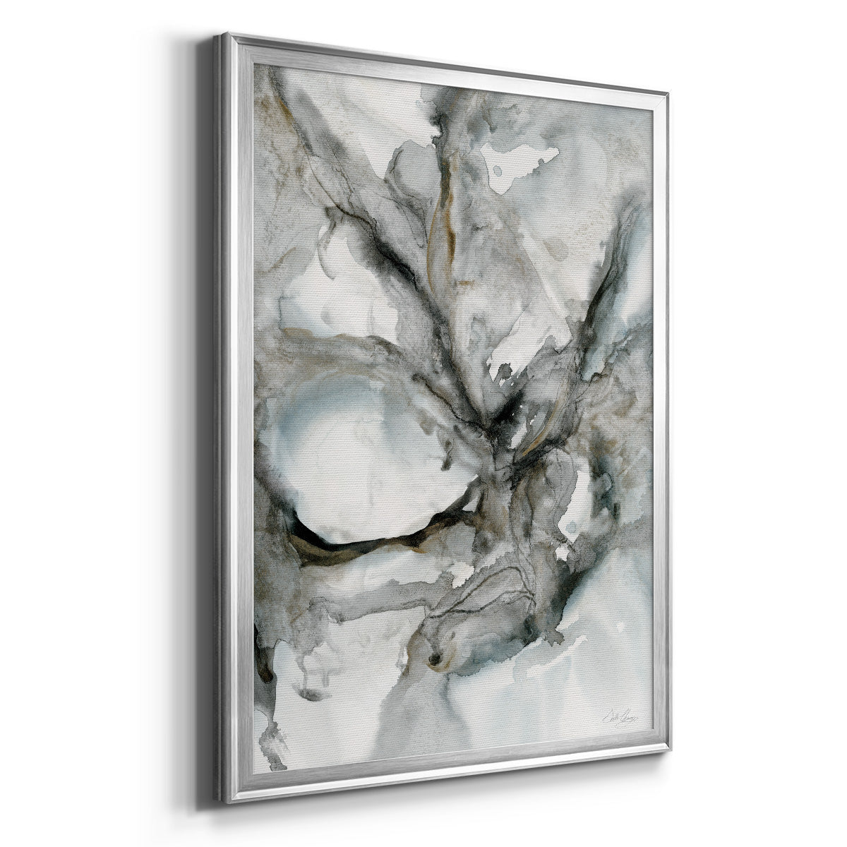 Marble Harmony - Modern Framed Canvas Print