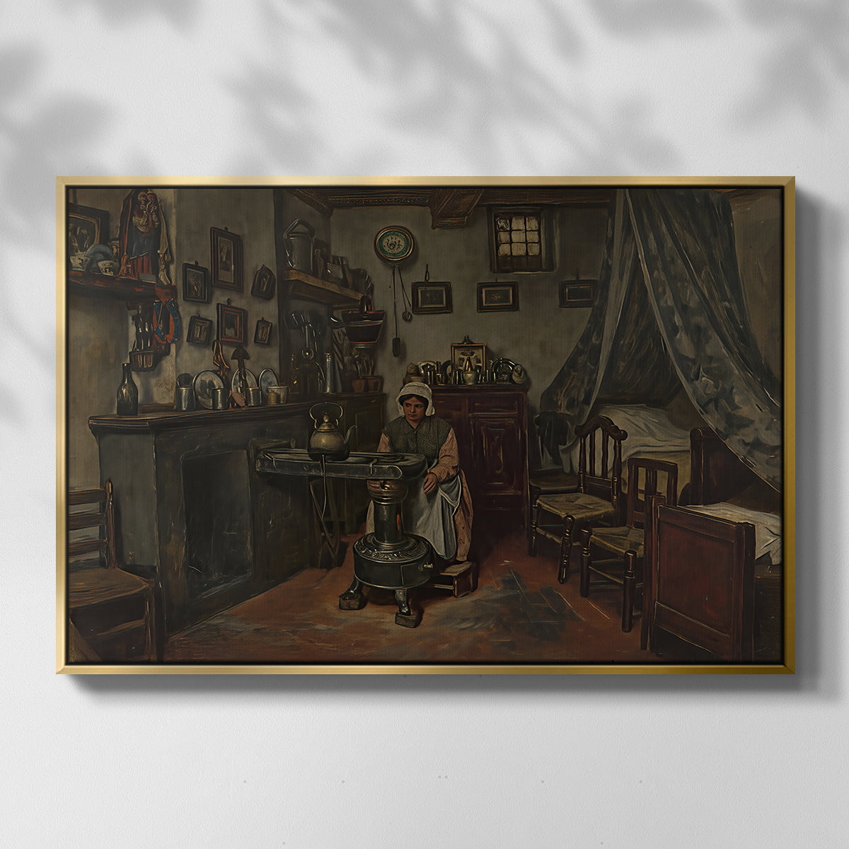 Interior, c. 1865-1870 - Floater Framed Canvas Print