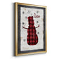 Checkered Snowman I - Modern Framed Canvas Print