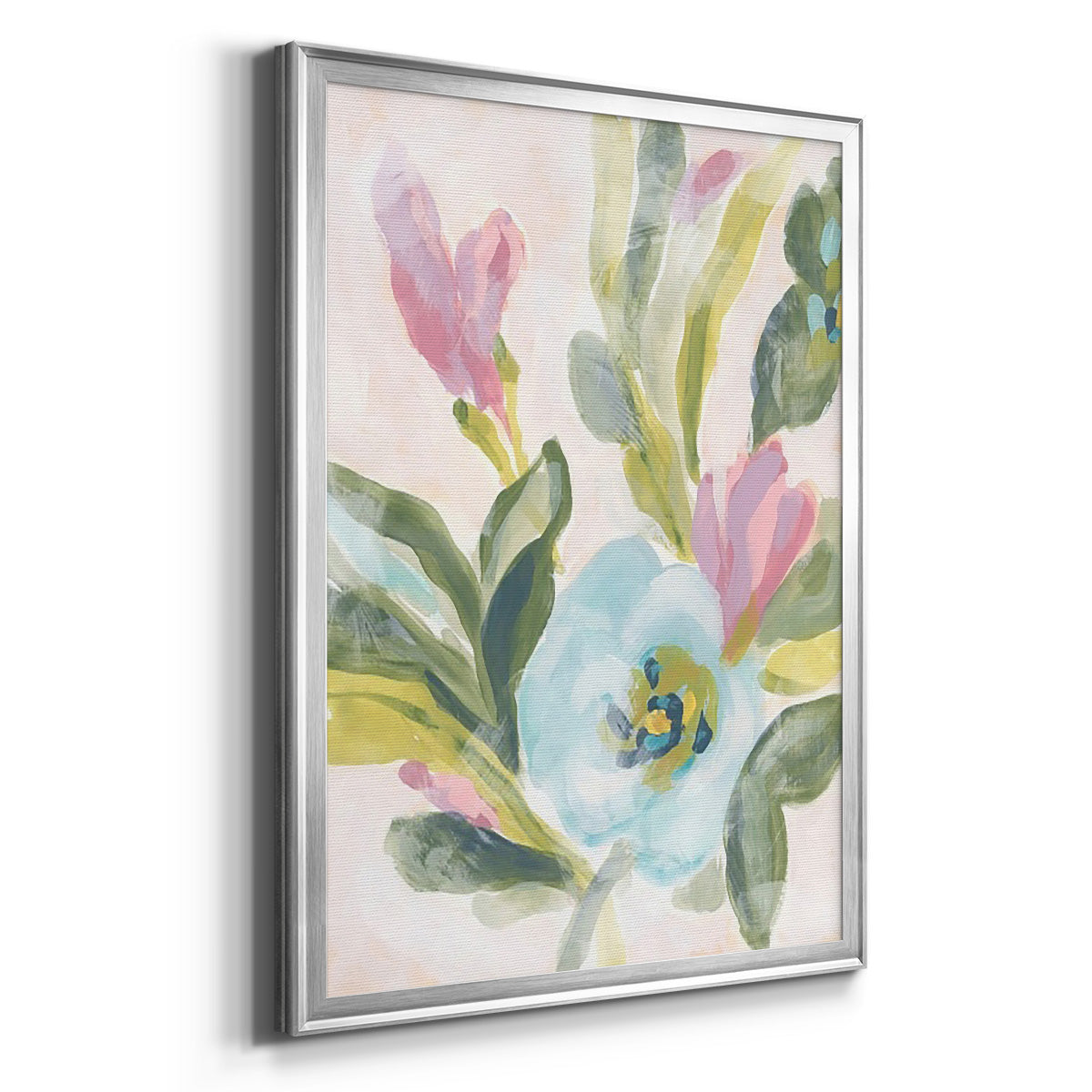 Floral Breeze Fresco  II - Modern Framed Canvas Print