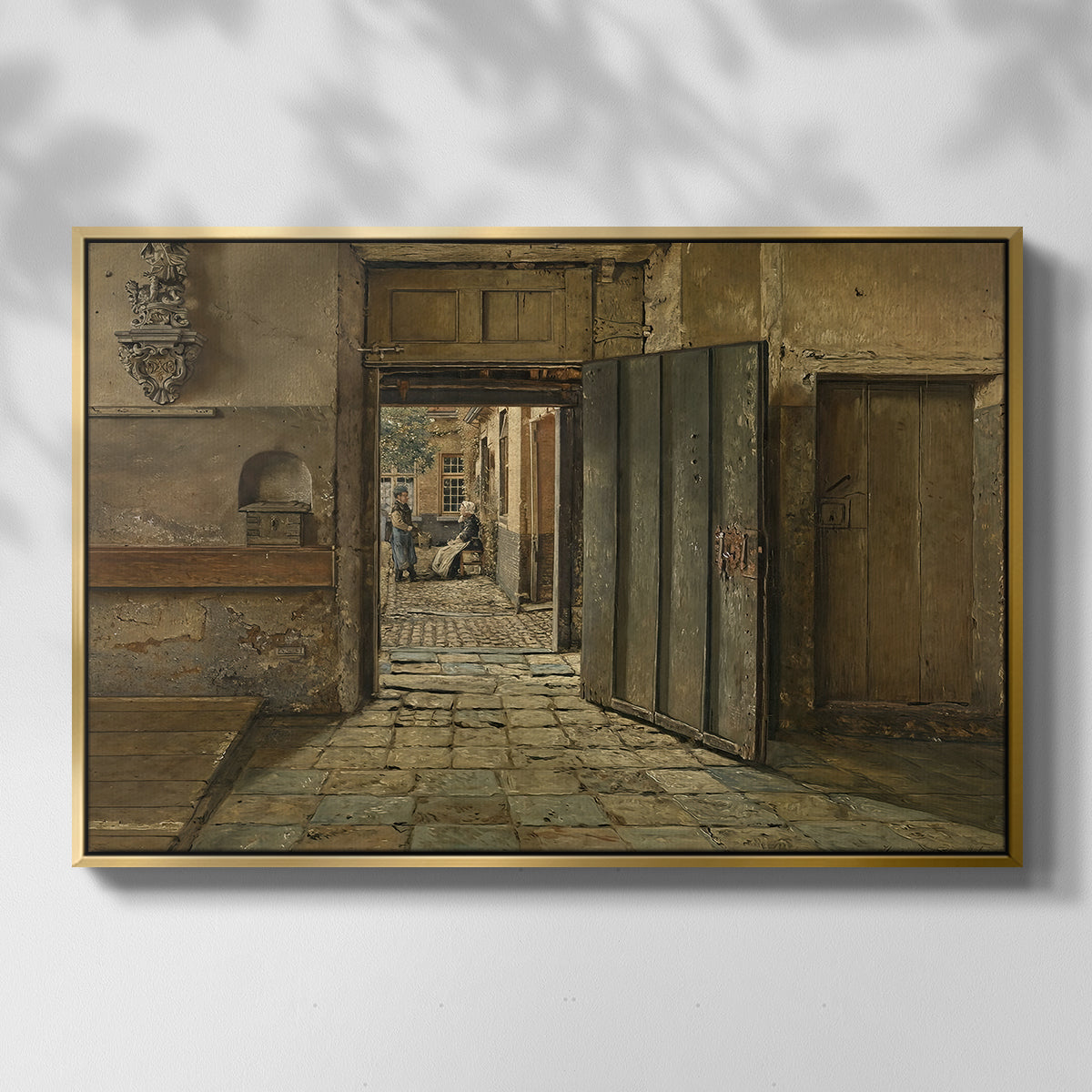 The Conversation, 1884 - Floater Framed Canvas Print