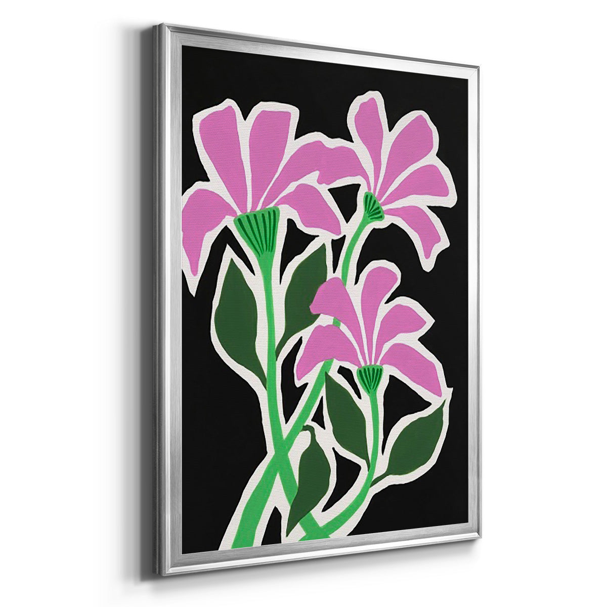 Pop Flowers V - Modern Framed Canvas Print