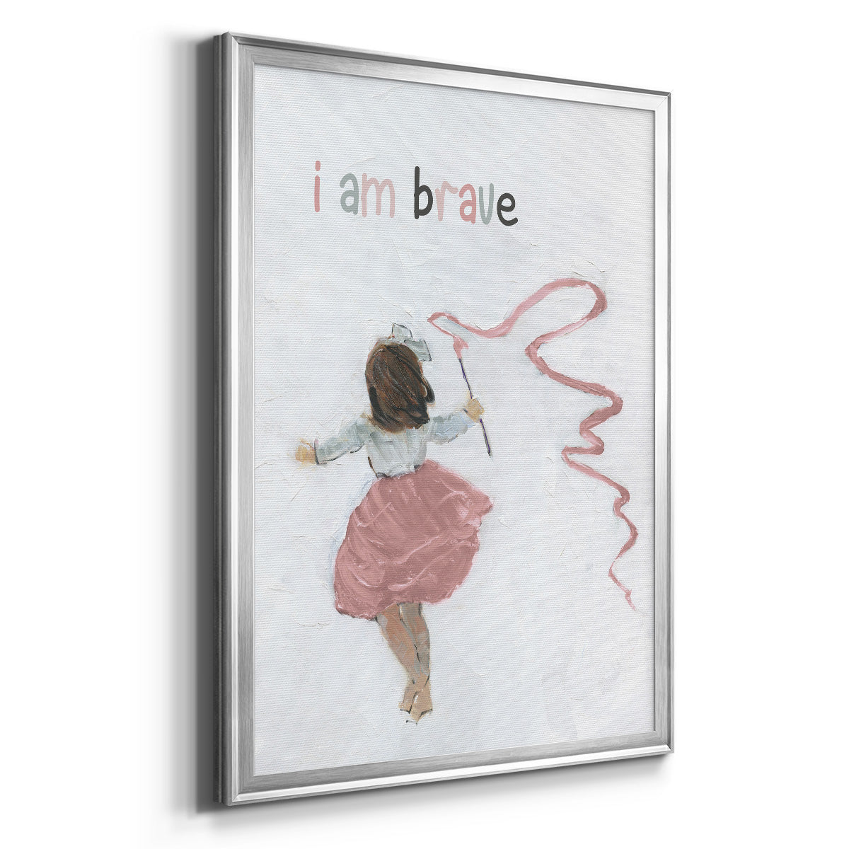 Girl Catching Wind - Modern Framed Canvas Print