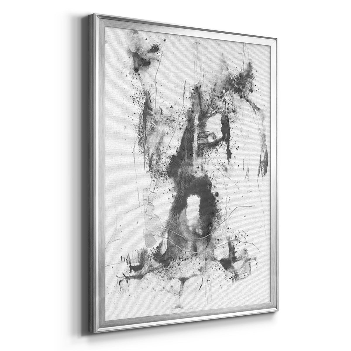 Graphite Abstract II - Modern Framed Canvas Print