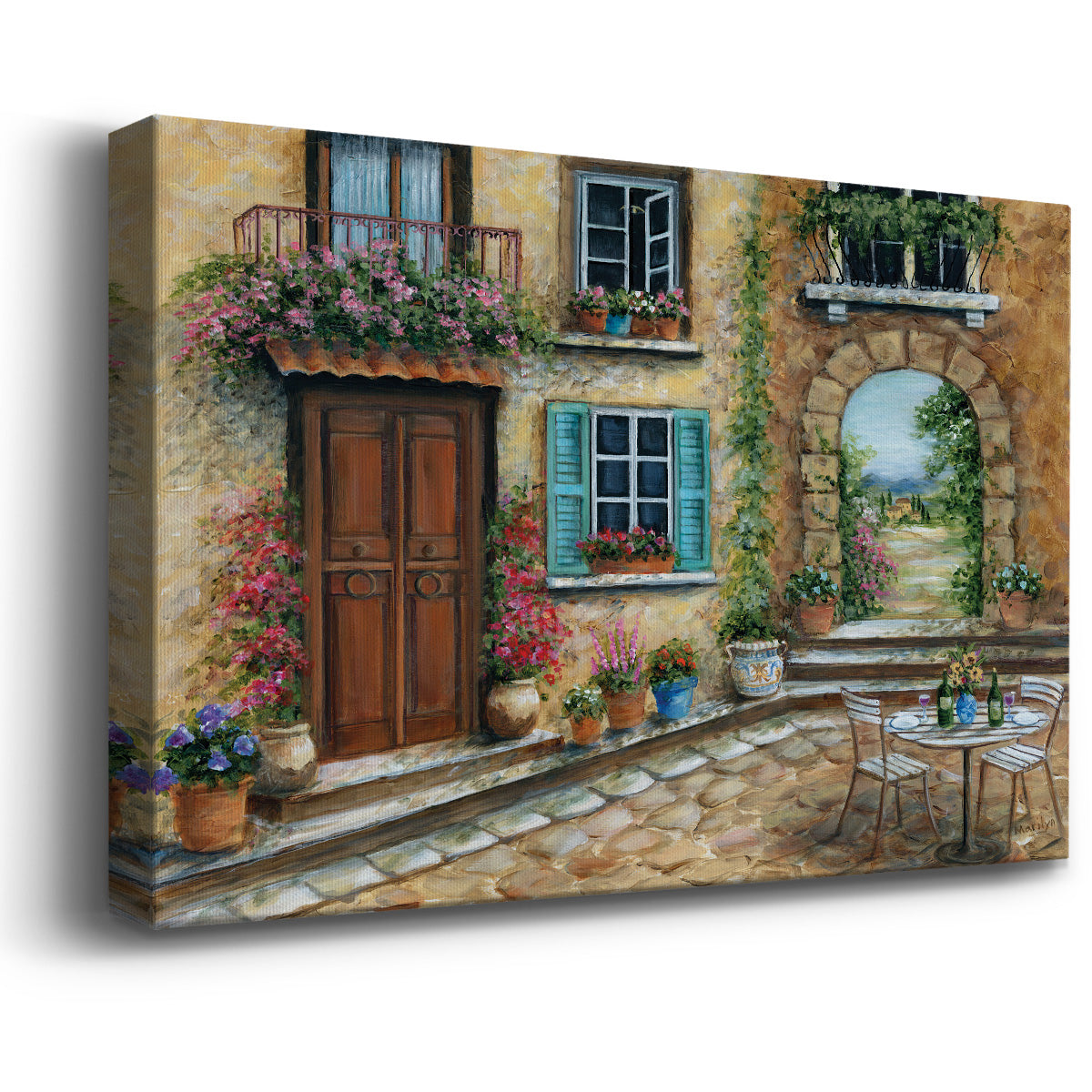 Tuscan Courtyard Premium Gallery Wrapped Canvas - Ready to Hang