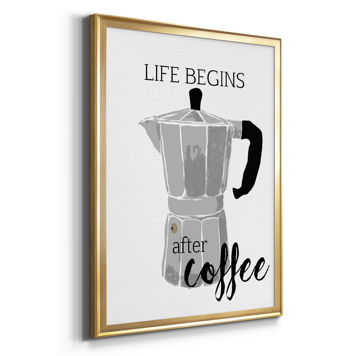 Begins After Coffee - Modern Framed Canvas Print