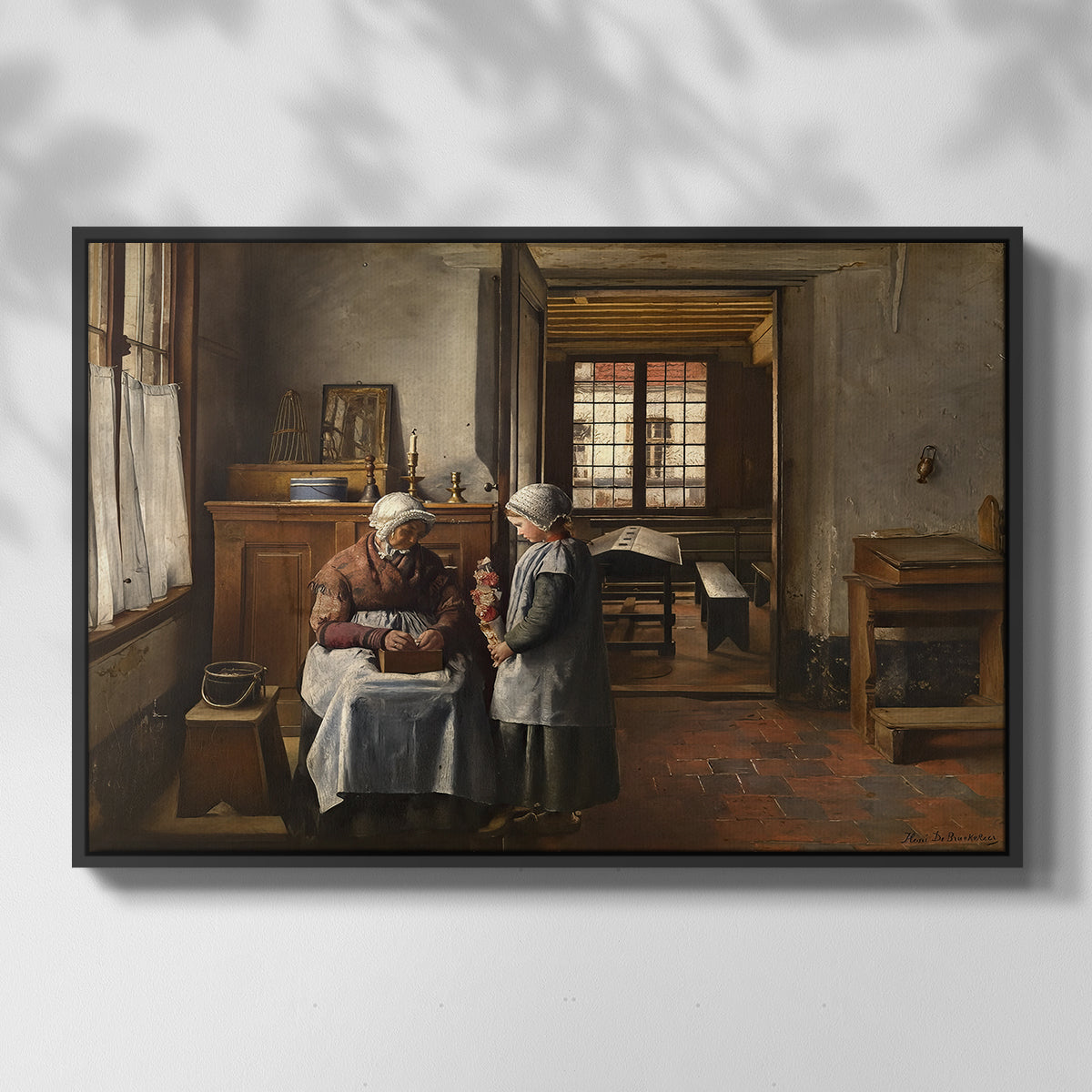 Grandmother's Feast, 1873 - Floater Framed Canvas Print