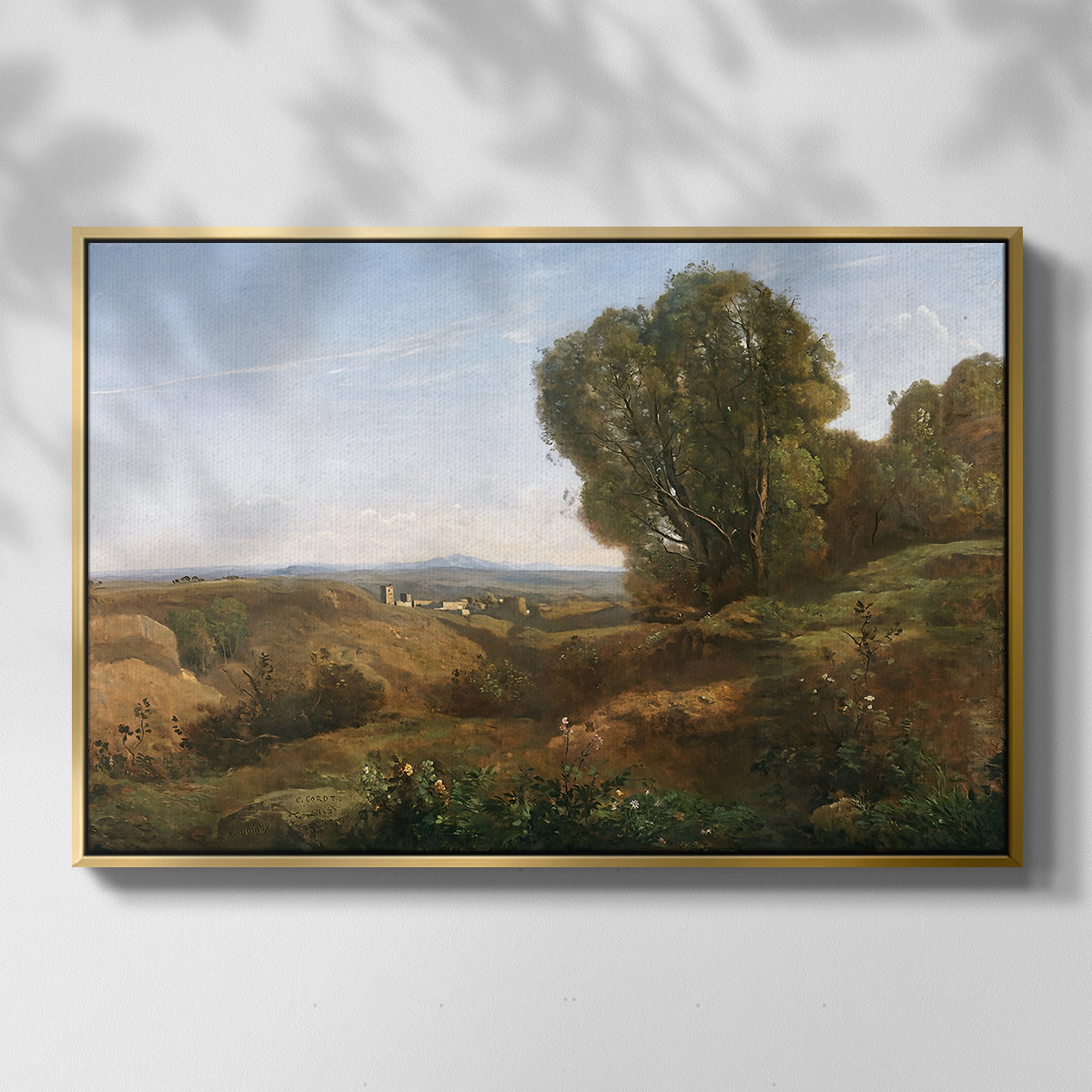 Souvenir of Roquemaure in the Gard, c. 1853 - Floater Framed Canvas Print