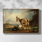 A Goat with Two Kids - Floater Framed Canvas Print