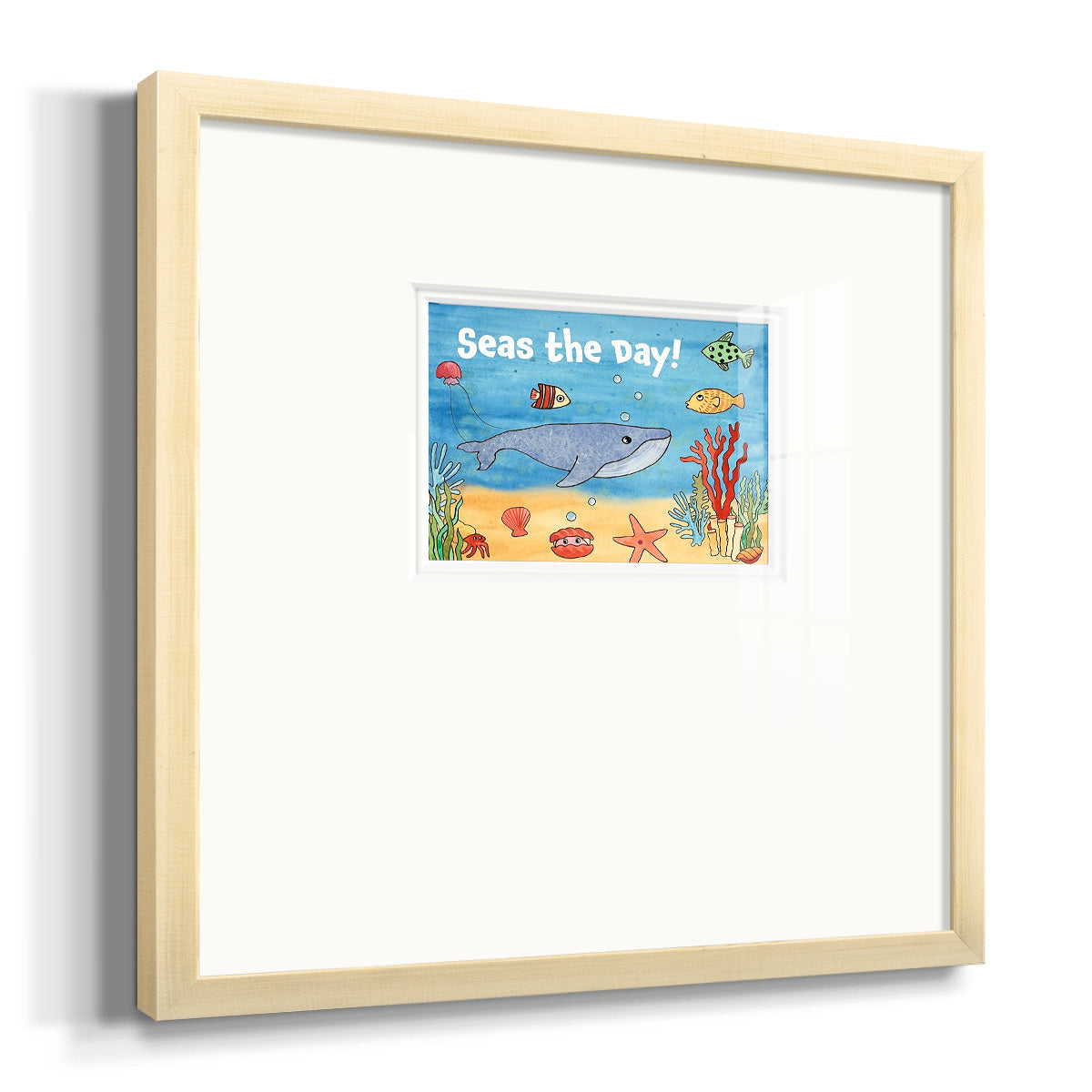 Cute Sea Creatures II Premium Framed Print Double Matboard