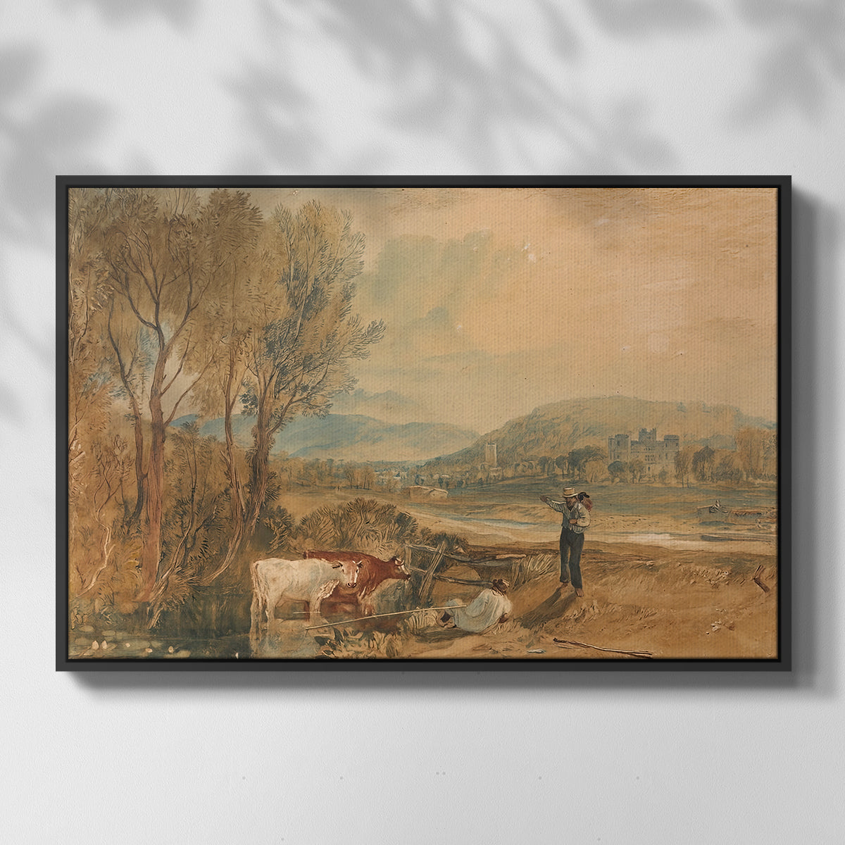 Lulworth Castle, Dorset, c. 1820 - Floater Framed Canvas Print