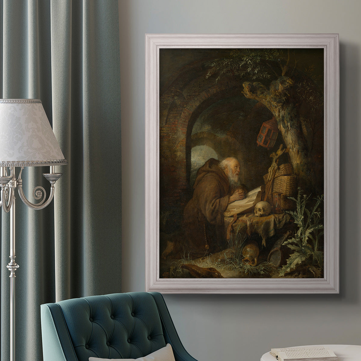 The Hermit, 1670 - Ornate Framed Canvas Print