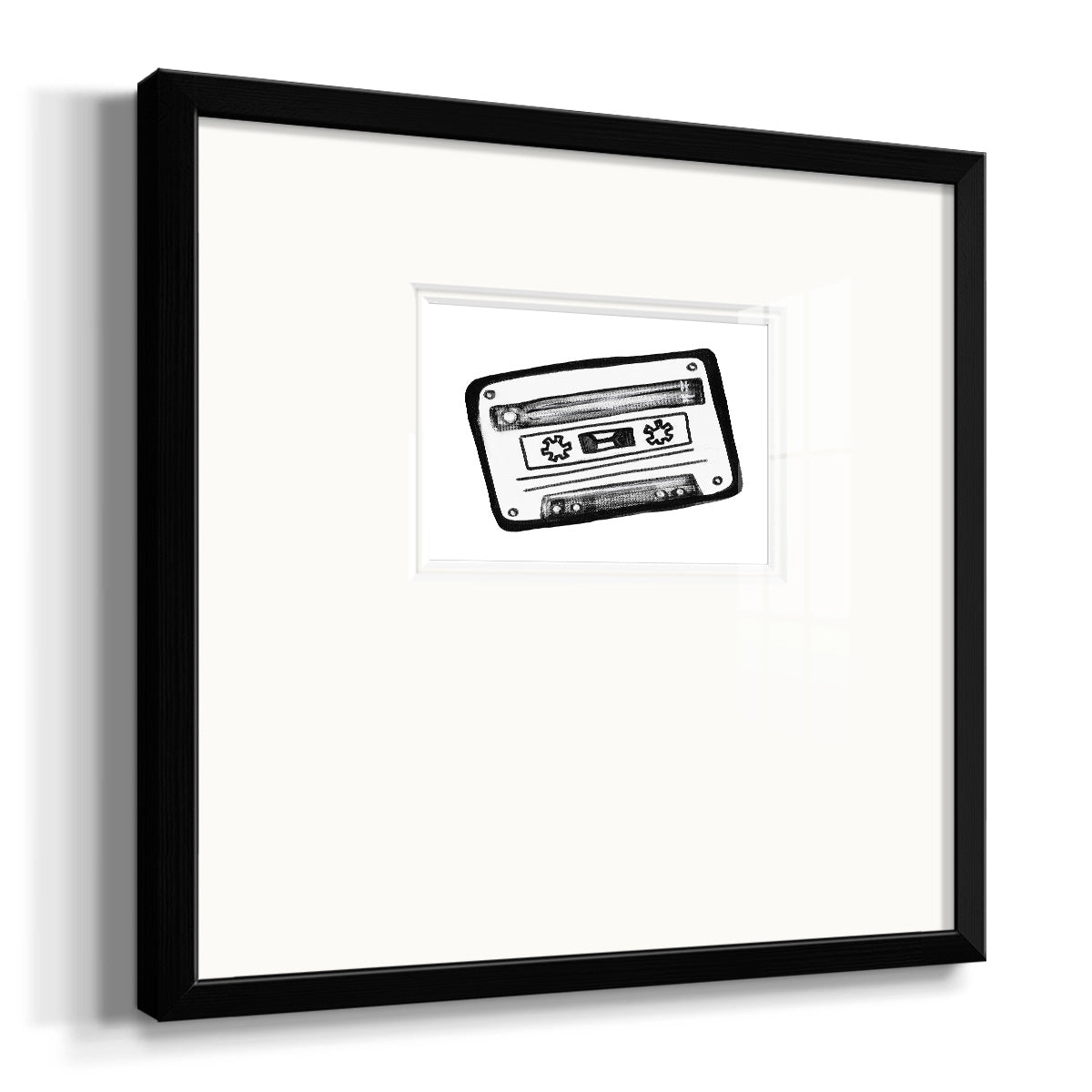 Cassette Sketch Premium Framed Print Double Matboard