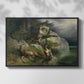 Eagles and Dying Stag on a Lakeshore, 1836 - Floater Framed Canvas Print
