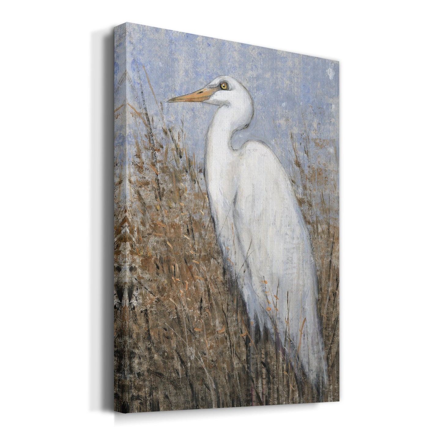 White Heron II Premium Gallery Wrapped Canvas - Ready to Hang