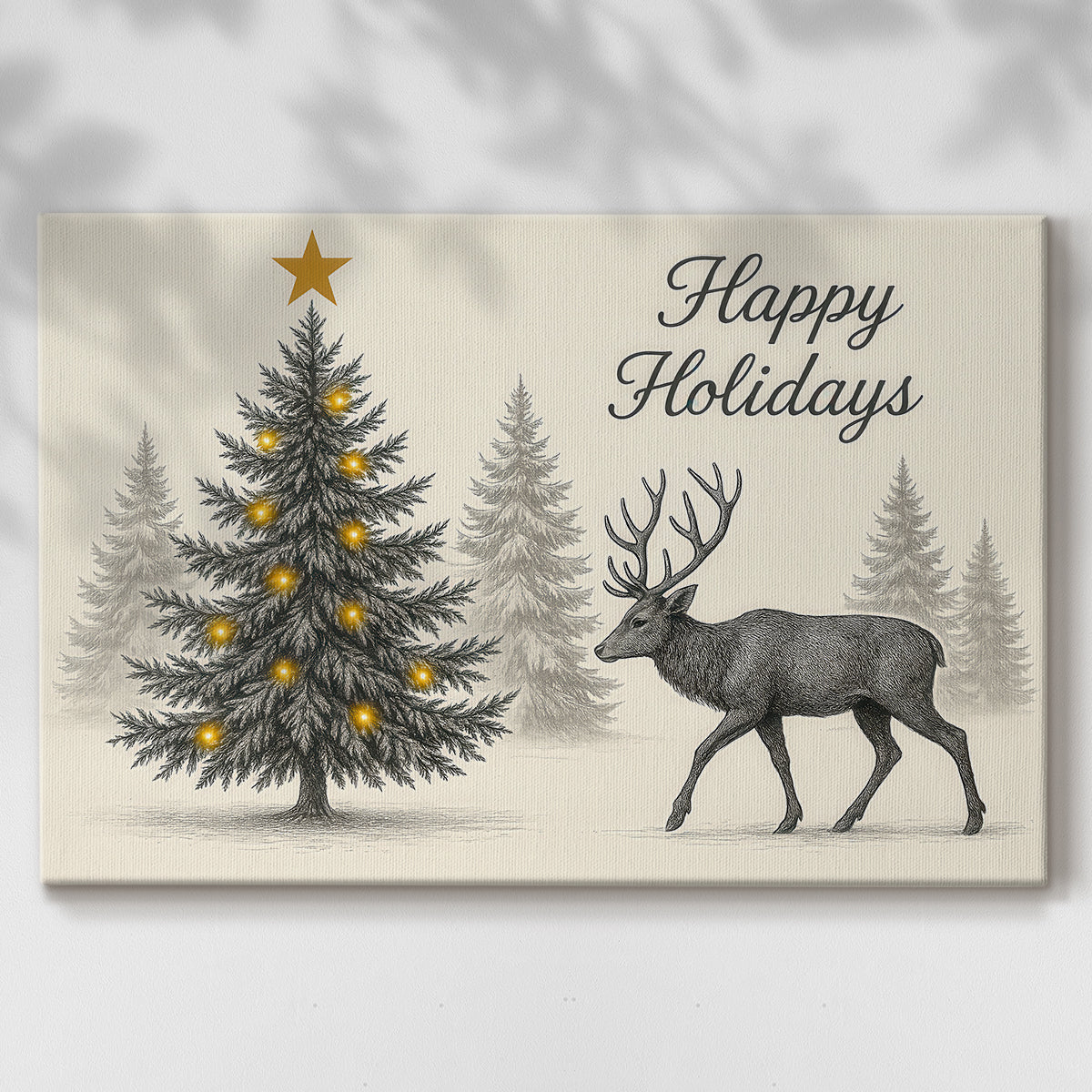 Tinsel-Gold Nativity Carol - Canvas Art Print