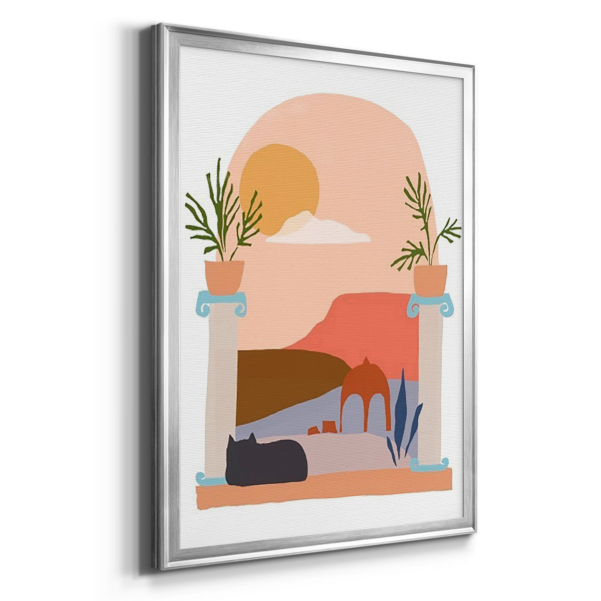 Paper Scene IV - Modern Framed Canvas Print