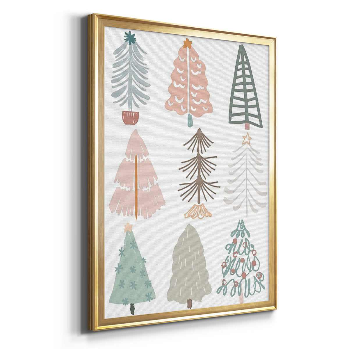 Christmas Tree Sketchbook II - Modern Framed Canvas Print