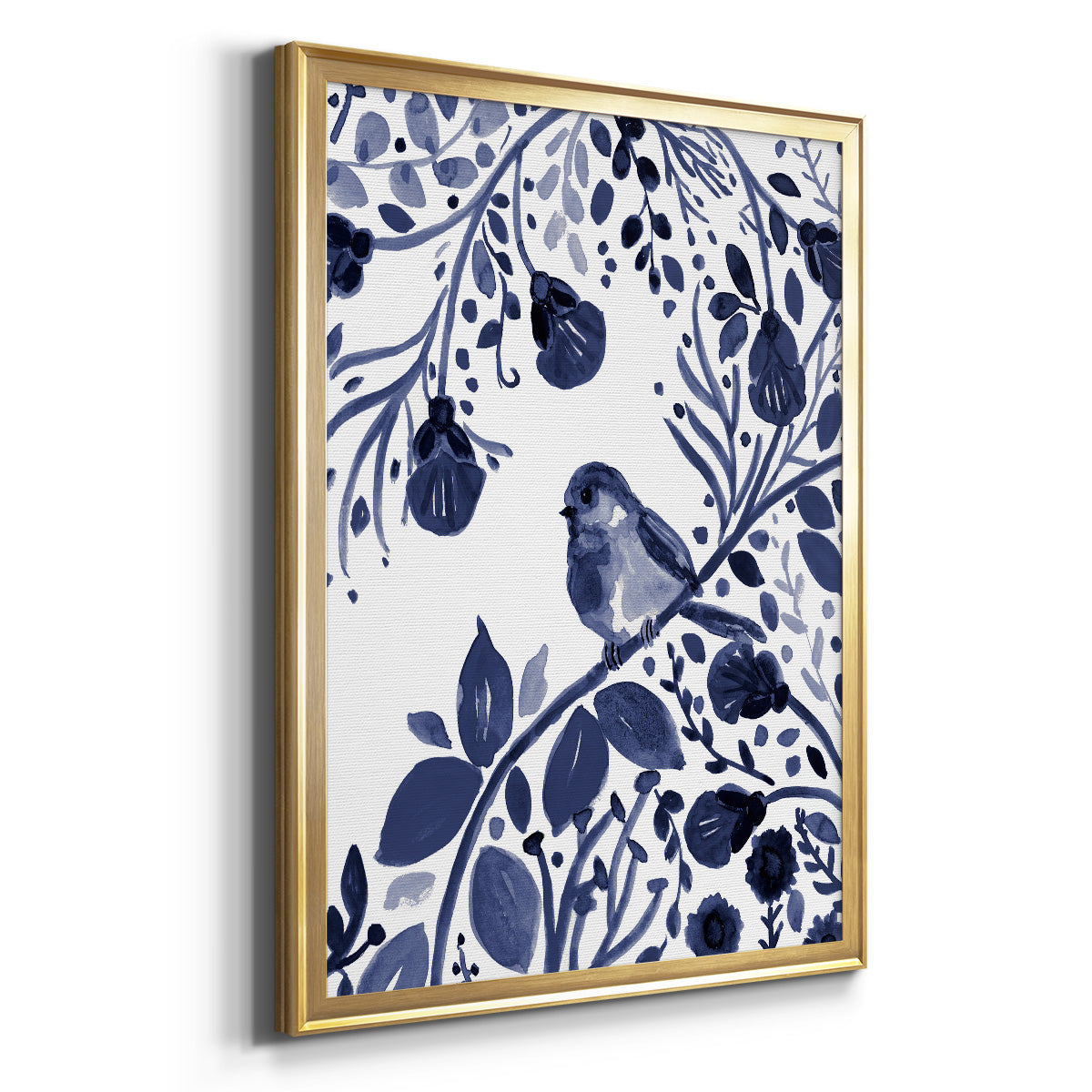 Indigo Song II - Modern Framed Canvas Print